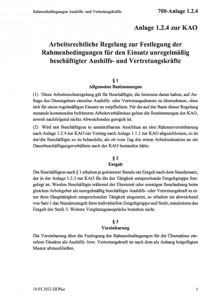 700-Anlage 1.2.4 Rahmenbedingungen Aushilfs- und Vertretungskräfte