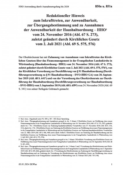 850a u. 851a HHO Anwendung durch Ausnahmeregelung bis 2024