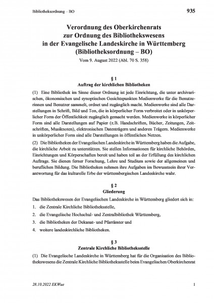 935 Bibliotheksordnung – BO