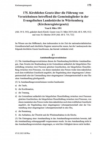 175 Kirchenregistergesetz