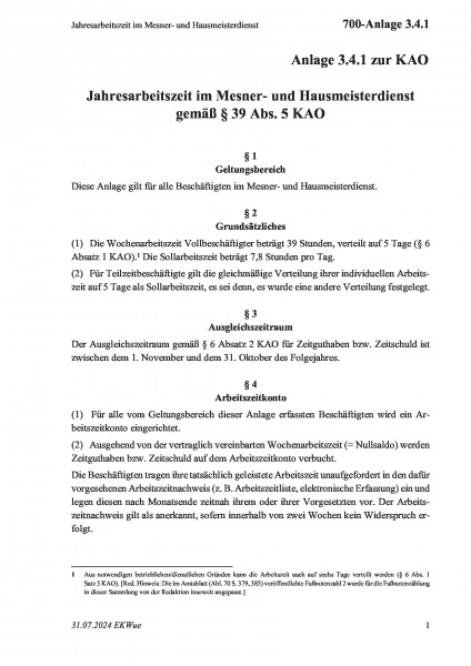 700-Anlage 3.4.1 Jahresarbeitszeit im Mesner- und Hausmeisterdienst