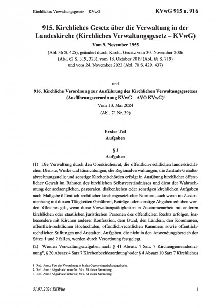 915 u. 916 Kirchliches Verwaltungsgesetz – KVwG