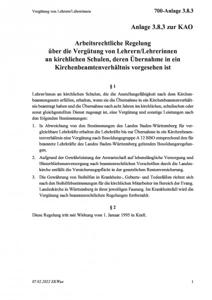 700-Anlage 3.8.3 Vergütung von Lehrern/Lehrerinnen