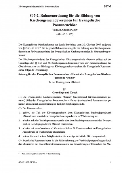 807-2 Kirchengemeindeverein Ev. Posaunenchöre