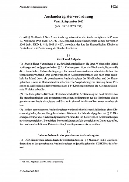 102d Auslandsregisterverordnung