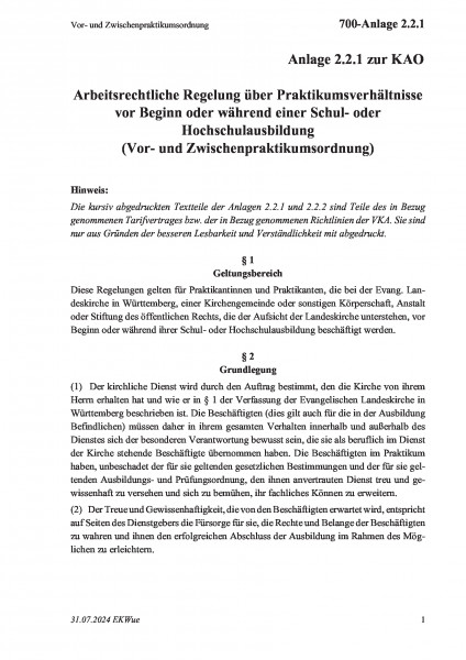 700-Anlage 2.2.1 Vor- und Zwischenpraktikumsordnung