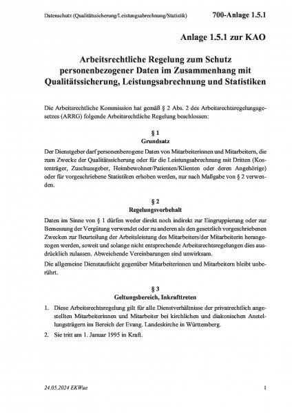 700-Anlage 1.5.1 Datenschutz (Qualitätssicherung/Leistungsabrechnung/Statistik)